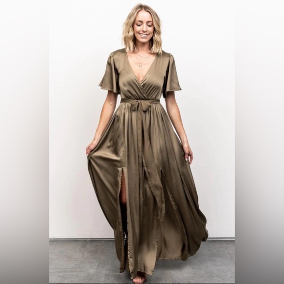 Baltic Born Dresses & Skirts - Baltic Born Sicily Wrap Dress - Olive NWT